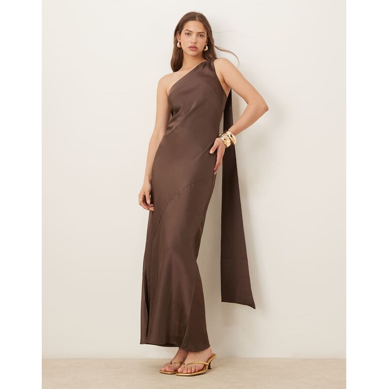 Pretty Lavish Sheree scarf maxi dress in brown 107149598