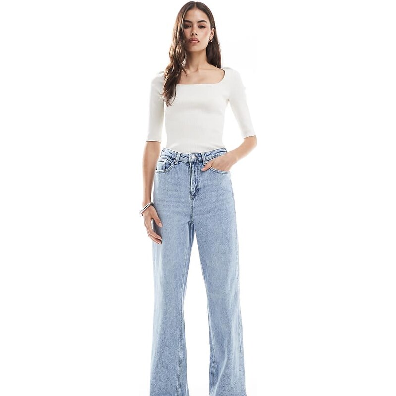 Vero Moda Tall Tessa wide leg jeans in light blue wash