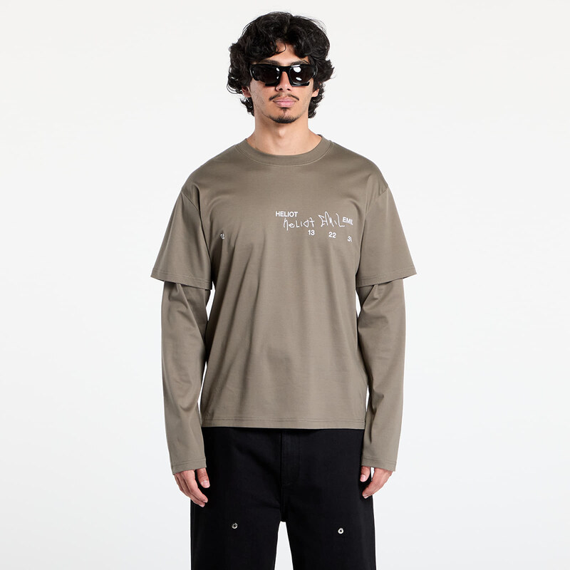 Tričko HELIOT EMIL Fulgens Longsleeve Dark Stone XXL