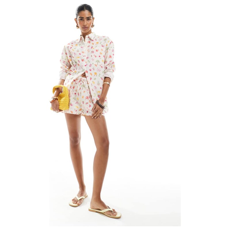 Miss Selfridge shorts in fruit print-Multi 115510716