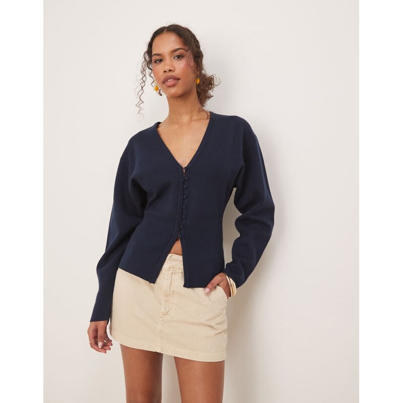 Gina Tricot compact knit cardigan in navy 115718790