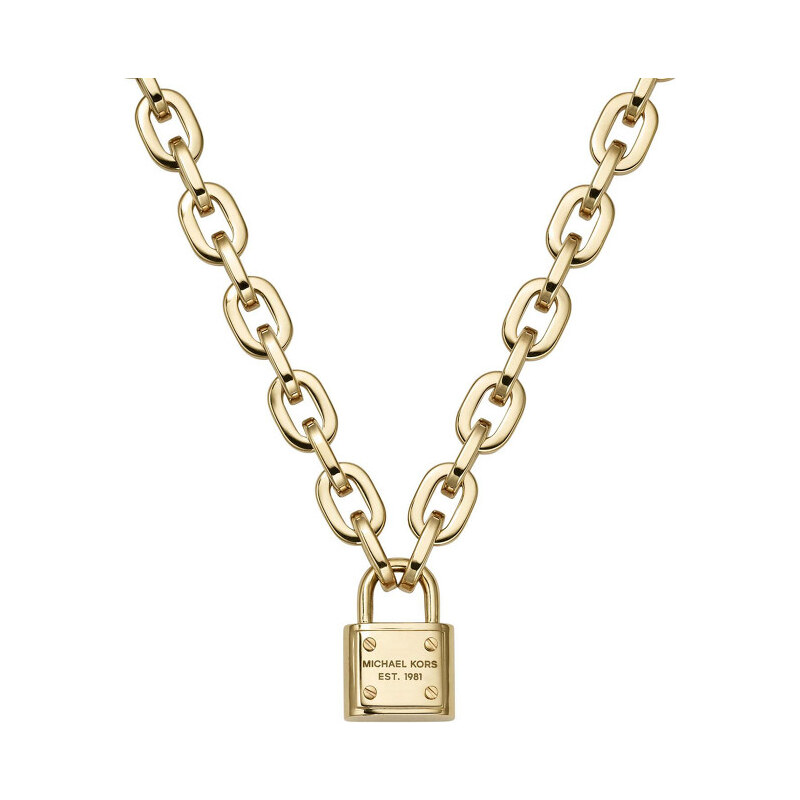 Masivní pozlacený náhrdelník se zámkem MICHAEL KORS MKJ3325710