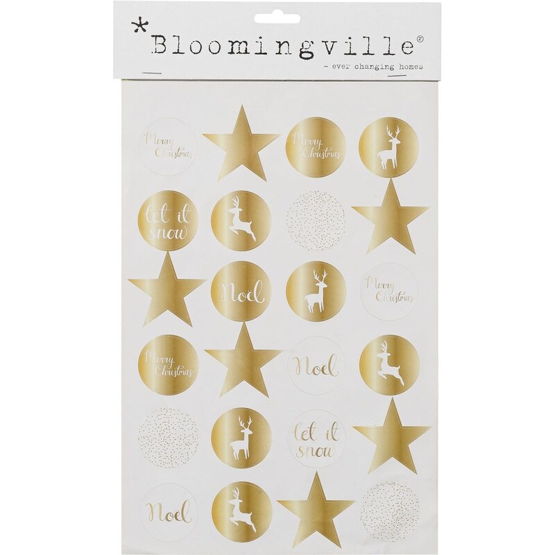 Bloomingville Vánoční nálepky Gold - 24 ks