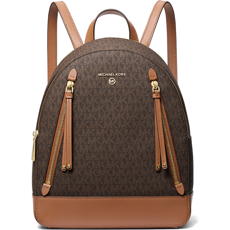 Michael Kors Brooklyn Medium Logo Backpack Brown Acorn