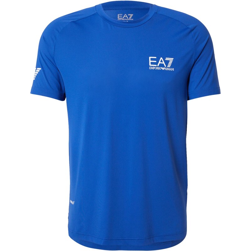 EA7 Emporio Armani Funkční tričko modrá / bílá