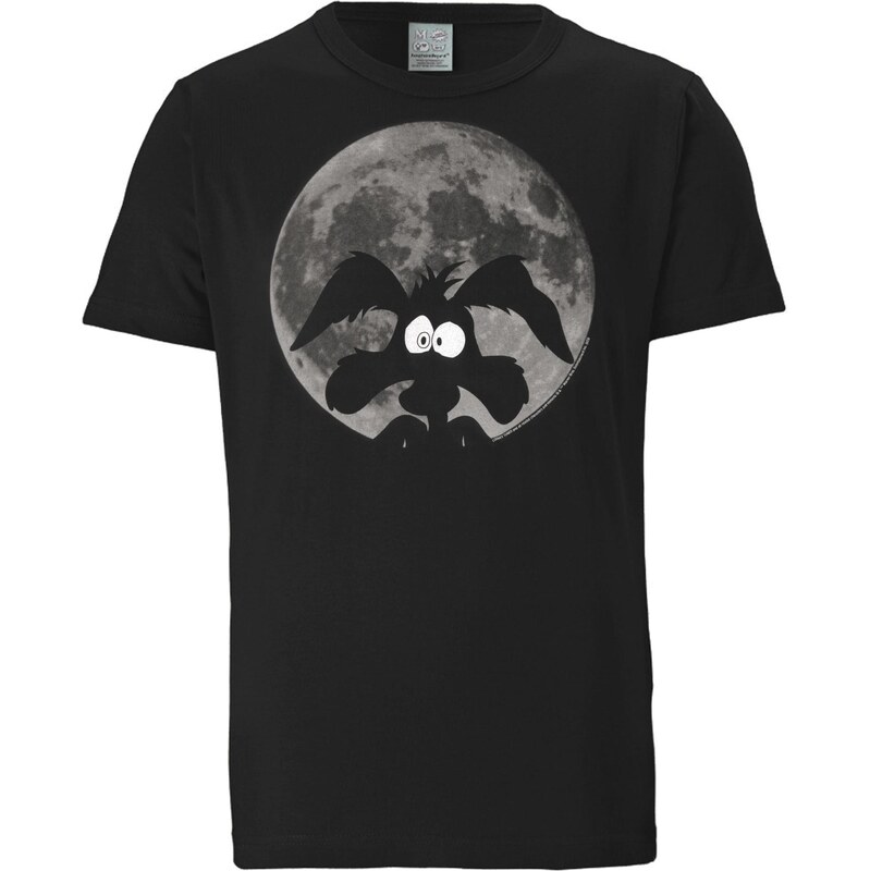 LOGOSHIRT Tričko Looney Tunes - Coyote Mond černá