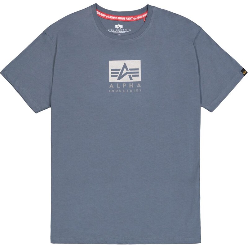 ALPHA INDUSTRIES Tričko chladná modrá / stříbrně šedá