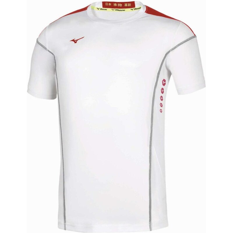 Mizuno Hex Rect Tee - White/Navy