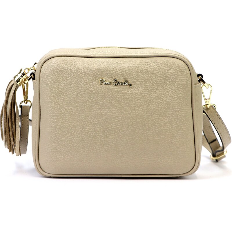 Kožená crossbody kabelka Pierre Cardin FRZ 1501 béžová 106456339