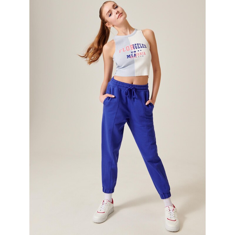 Sinsay - Crop top s potiskem - vícebarevná