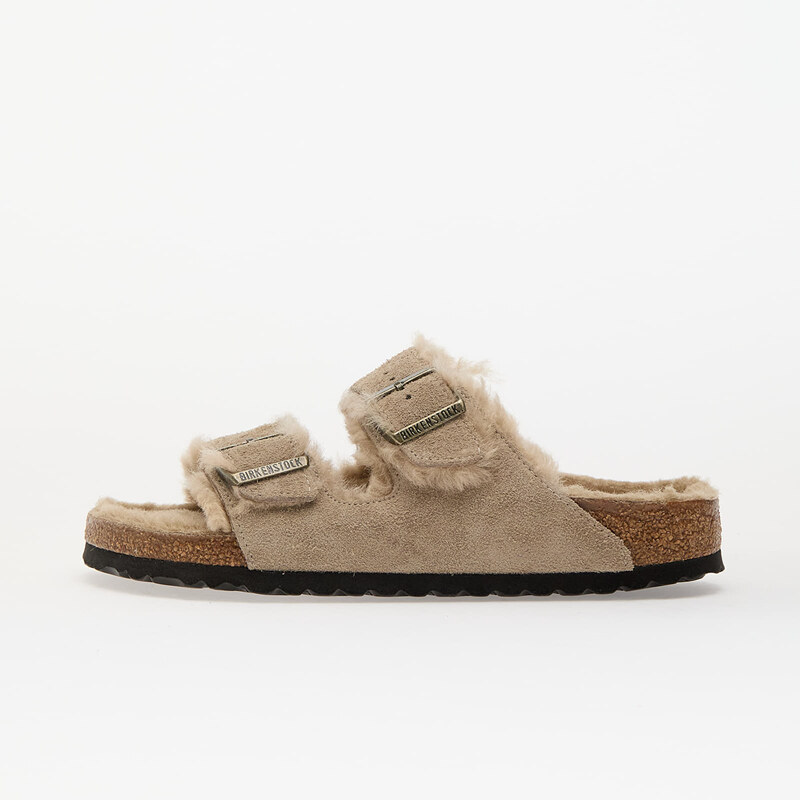 Birkenstock Arizona Shearling Suede Leather/ Fur Taupe