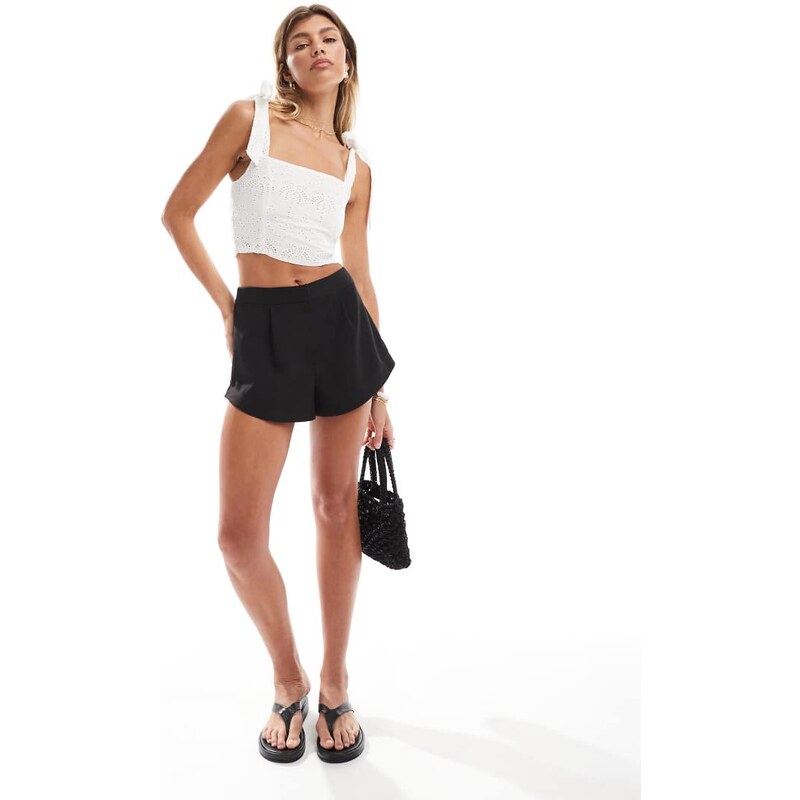 Miss Selfridge tailored high waisted sleeper short in black 107218257