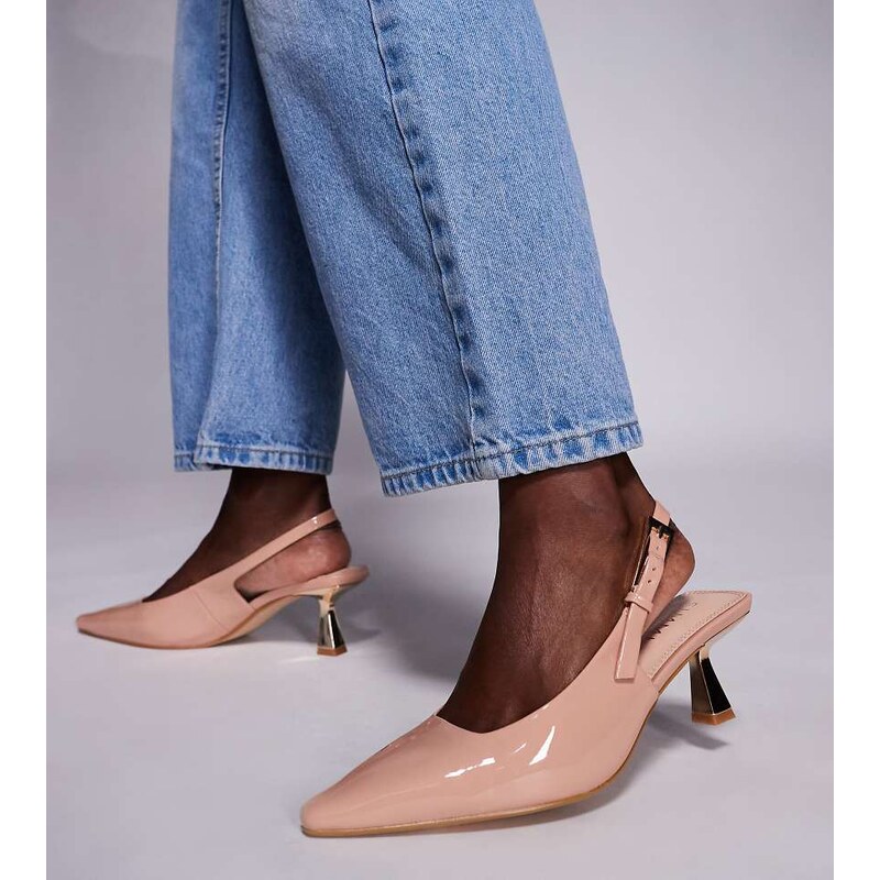 Simmi Wide Fit Simmi London June Wide Fit pointed slingback kitten 108172609