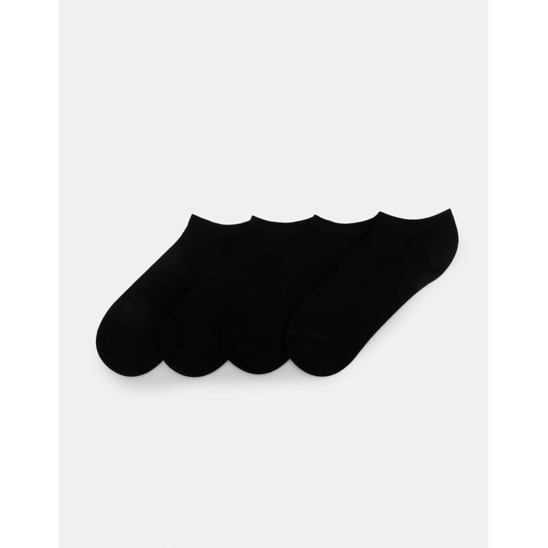 Pull&Bear pack of 4 pairs of ankle socks in black