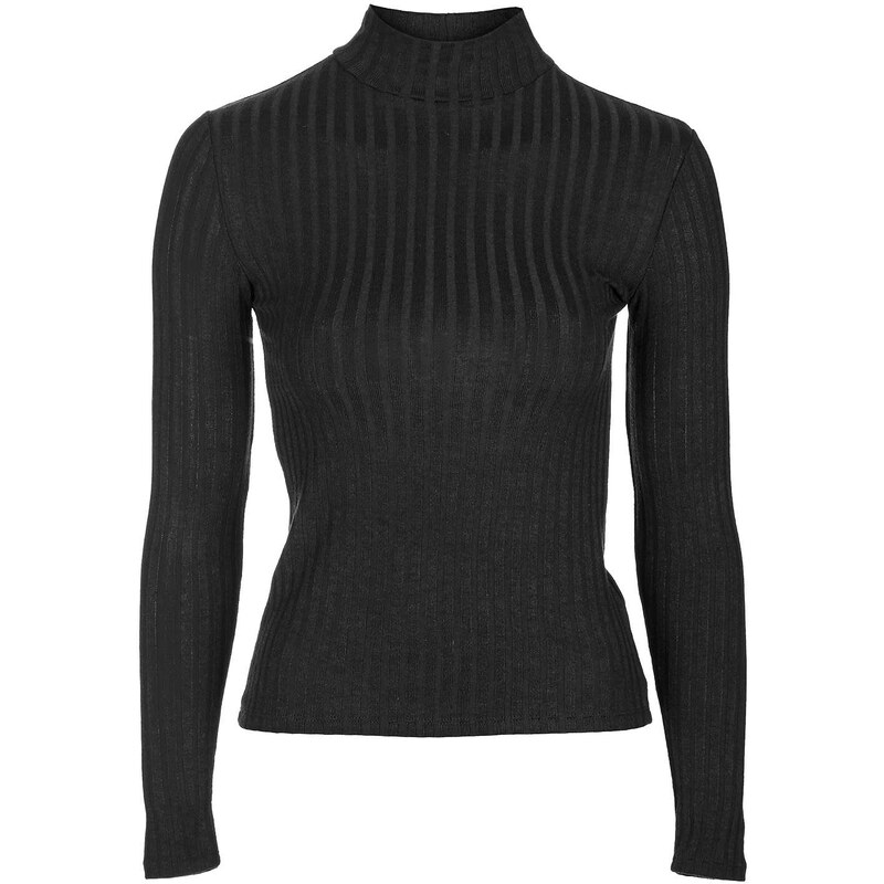 Topshop PETITE Wide Ribbed Roll Neck Top