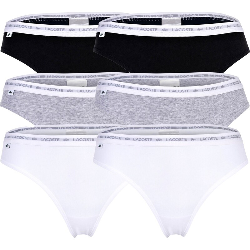LACOSTE Tanga šedá / černá / bílá