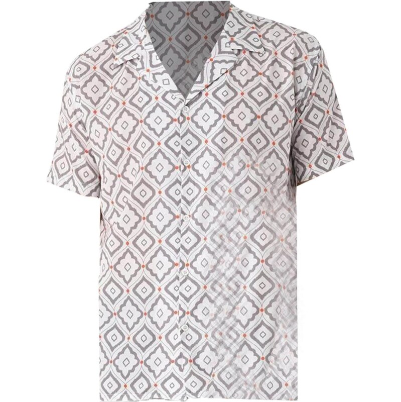 Antioch Košile šedá / tmavě oranžová / offwhite