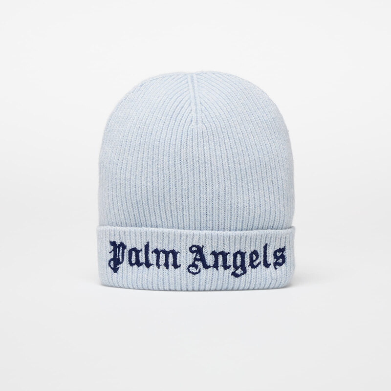 Čepice Palm Angels Kids Logo Knit Beanie Light Blue/ Navy Blue