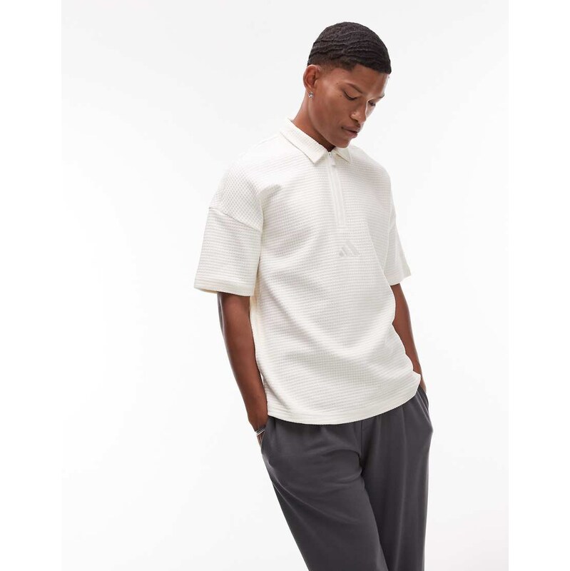 adidas Originals adidas Sportswear waffle polo in white