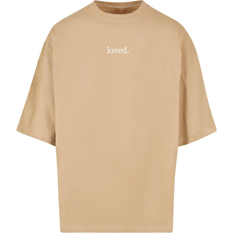 Merchcode Tričko Love tmavě béžová / bílá