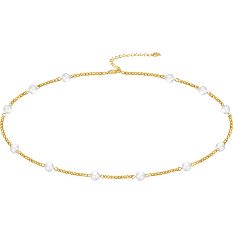 Olivie Stříbrný perlový náhrdelník GOLD 9702