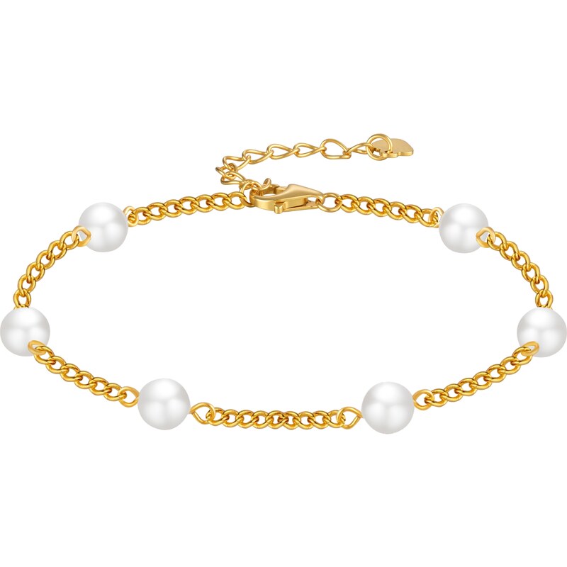 Olivie Stříbrný perlový náramek GOLD 9705