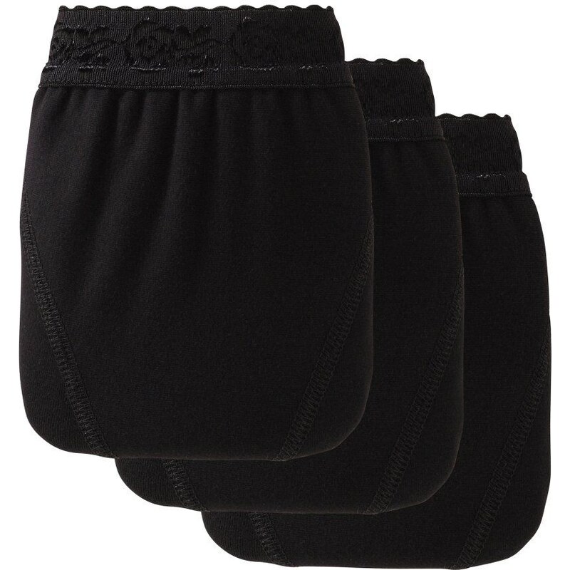 Blancheporte Midi kalhotky s krajkou (3 ks) černá