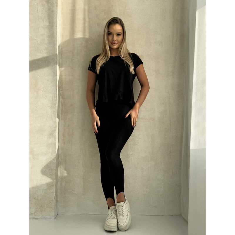 Edoti T-shirt with frill SL