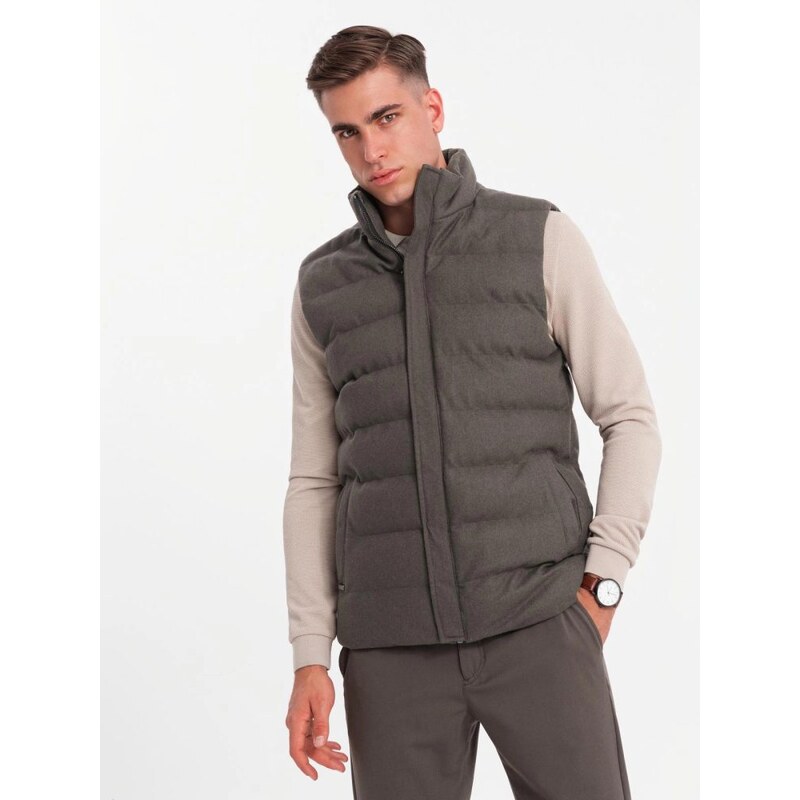 Ombre Clothing Prošívaná prošívaná vesta V4 JAVJ-0210