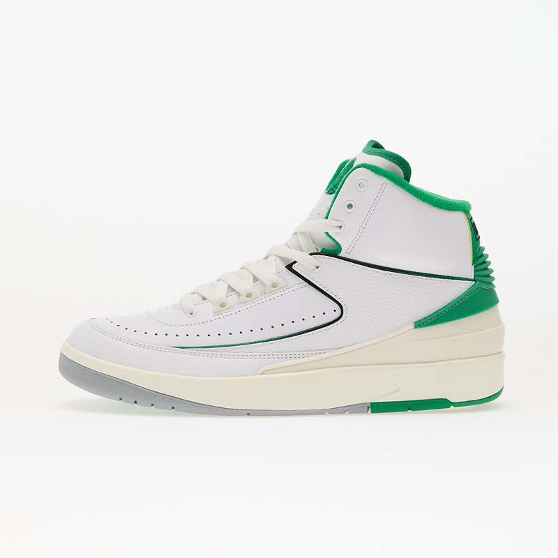 Air Jordan 2 Retro White/ Lucky Green-Sail-Lt Steel Grey