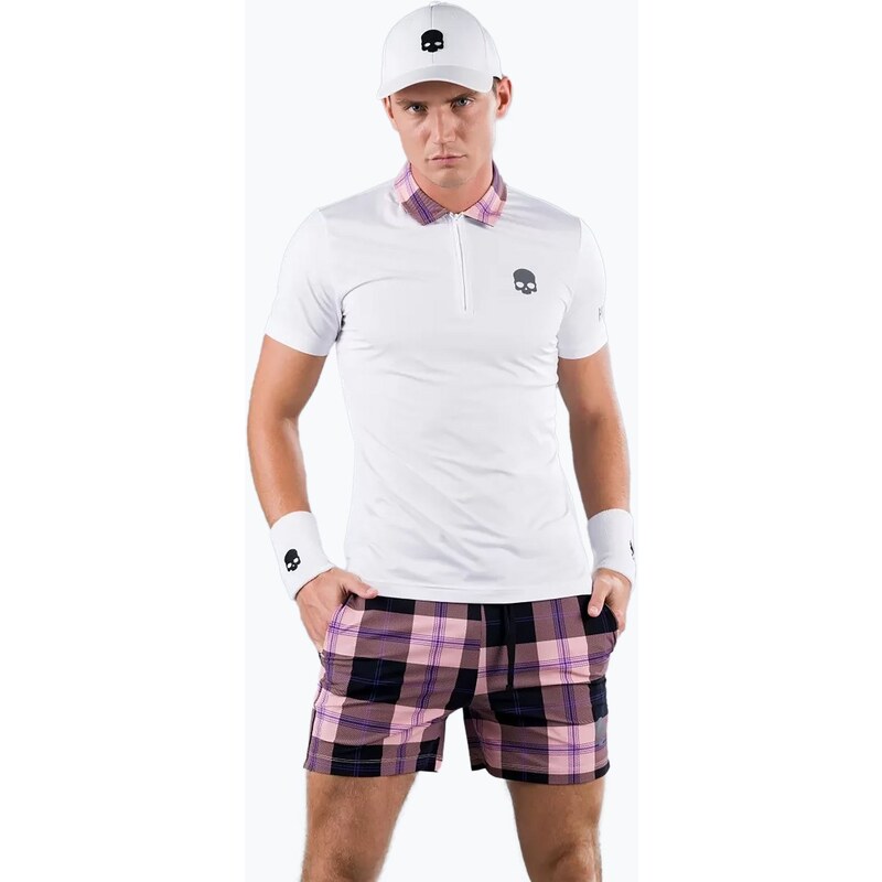 Pánská bílo-růžová tenisová polokošile HYDROGEN Tartan T00518E83