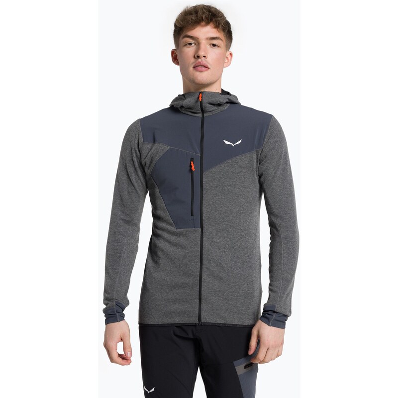 Salewa pánská trekingová mikina Puez 2 Dry Hood FZ šedo-černá 00