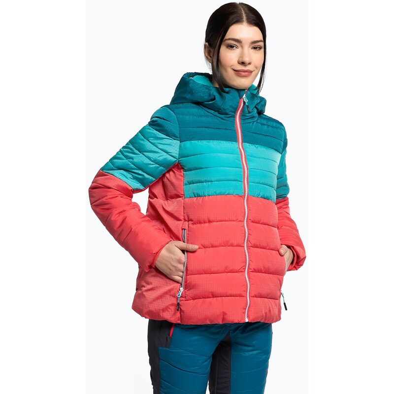 Dámská lyžařská bunda CMP zelená/oranžová 32Z4176