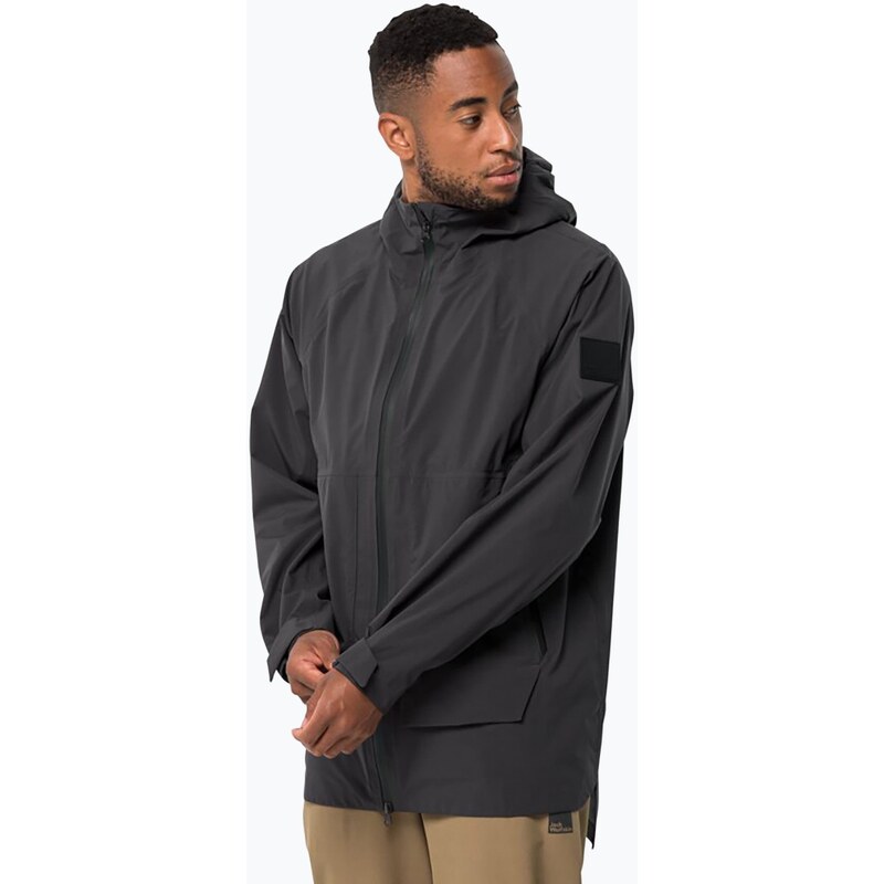 Jack Wolfskin pánská bunda do deště Goldgewann Parka černá