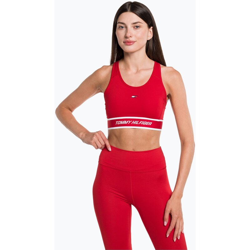 Tommy Hilfiger Mid Int Tape Racer Back červená fitness