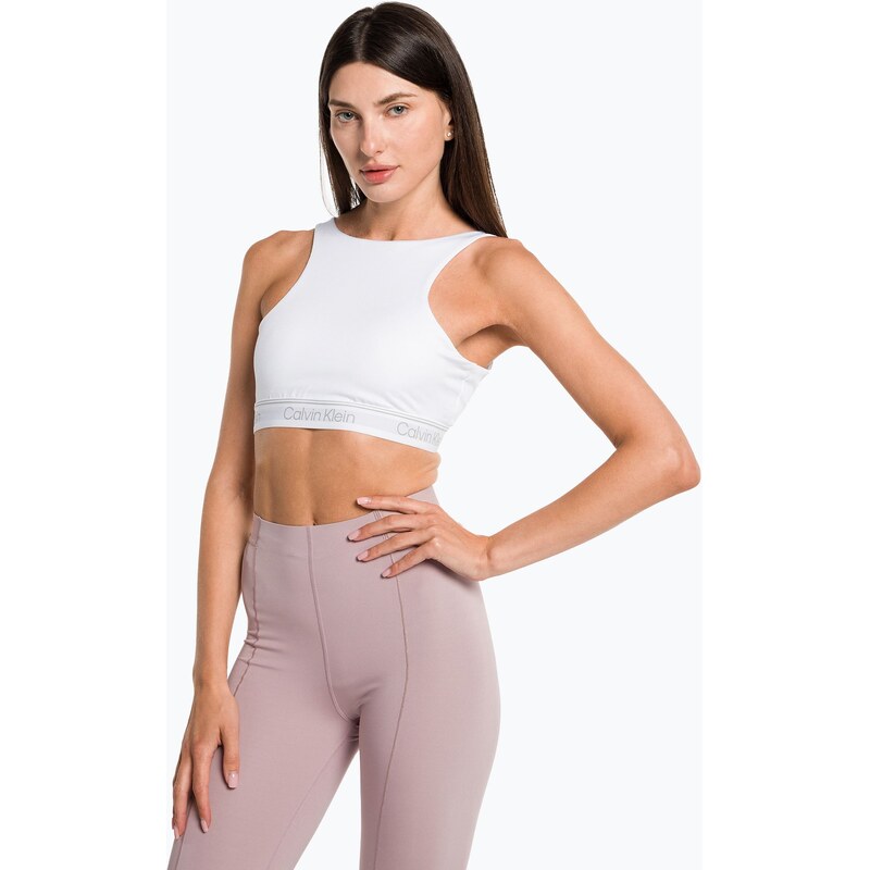 Calvin Klein Medium Support YAF jasně bílá fitness podprsenka