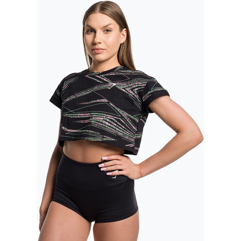 Dámský tréninkový top Gymshark Zone Graphic Crop black/lime
