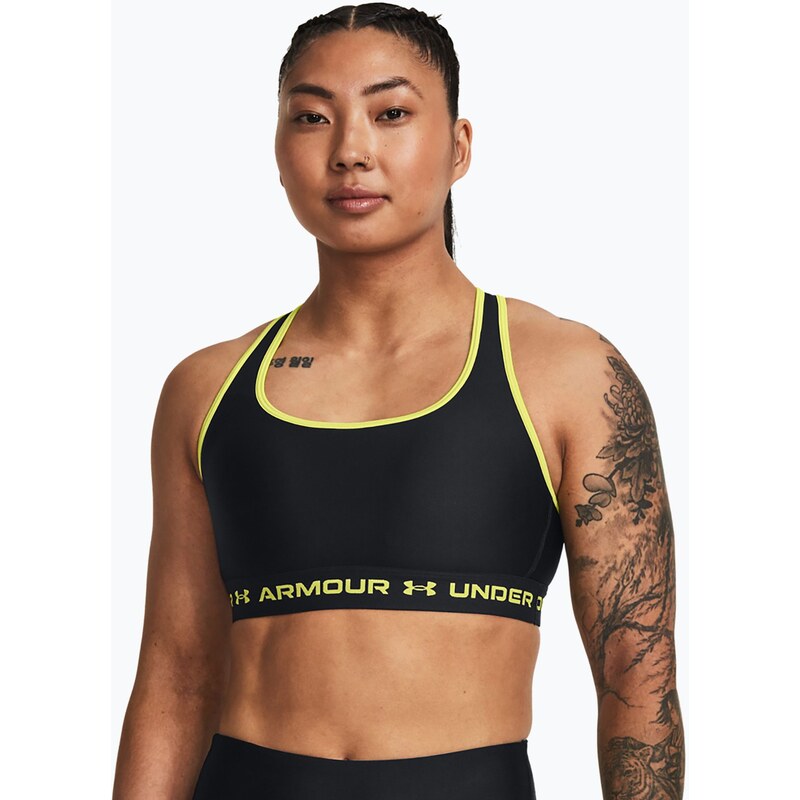 Fitness podprsenka Under Armour Crossback Mid black/lime yellow