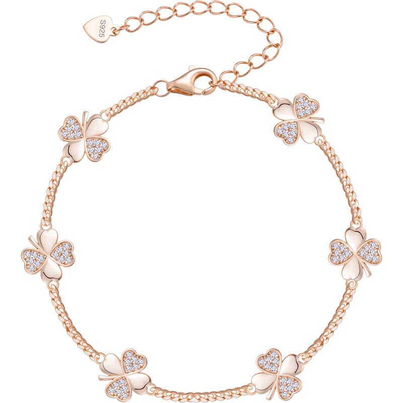 Olivie Stříbrný náramek ČTYŘLÍSTEK ROSE 9718