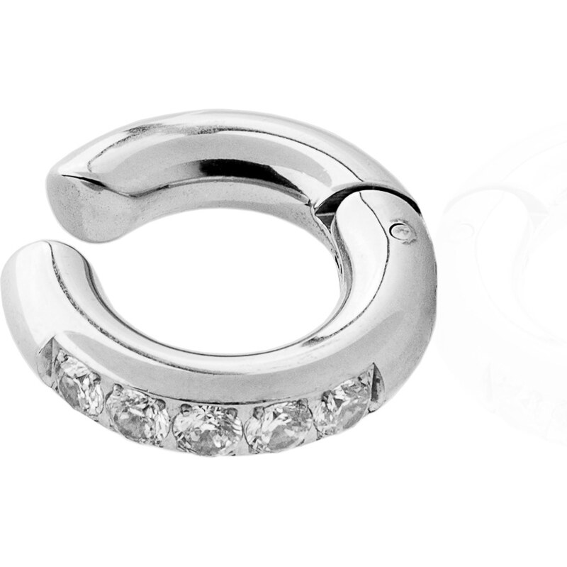 franco bene Zirkonová ear cuff náušnice - stříbrná | 912
