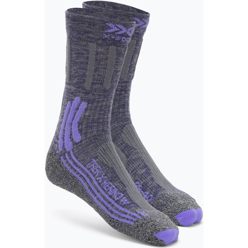 Dámské trekové ponožky X-Socks Trek X Merino grey purple melange/grey 87055267