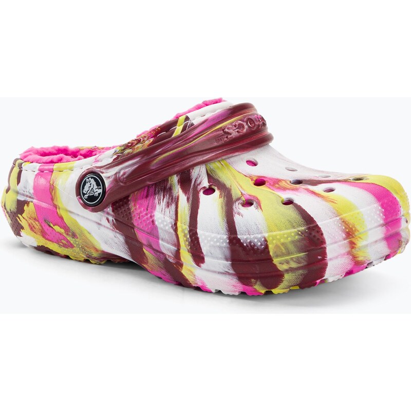 Dětské žabky Crocs Classic Lined Marbled Clog electric pink