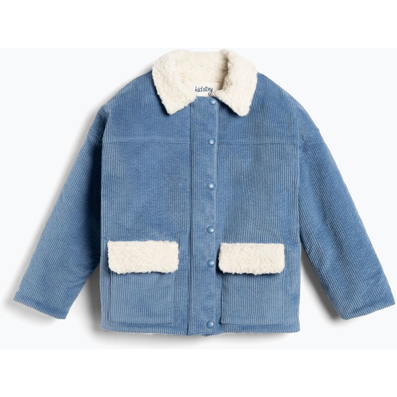 Dětská bunda KID STORY Teddy air blue flowers