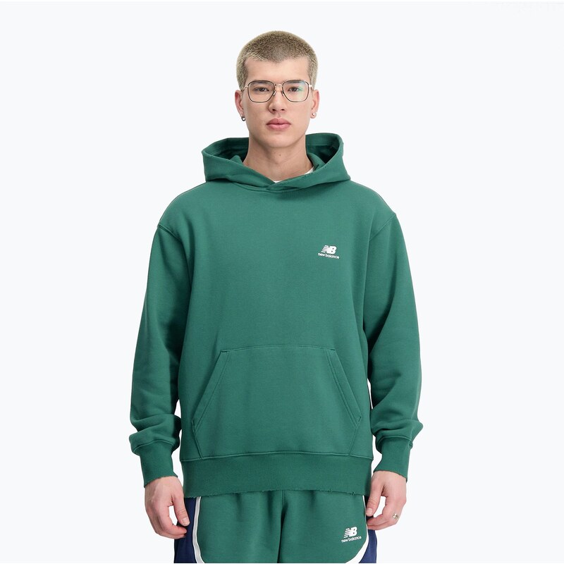 Pánská mikina New Balance Hoops Fleece Hoodie team forest green