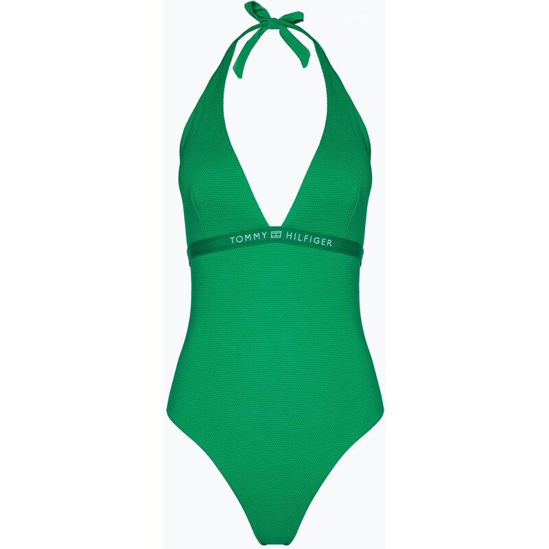 Dámské jednodílné plavky Tommy Hilfiger Halter Rp olympic green