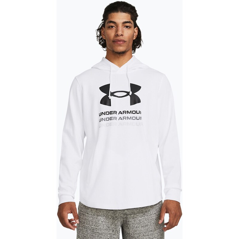 Pánská mikina Under Armour Rival Terry Graphic Hood white/black