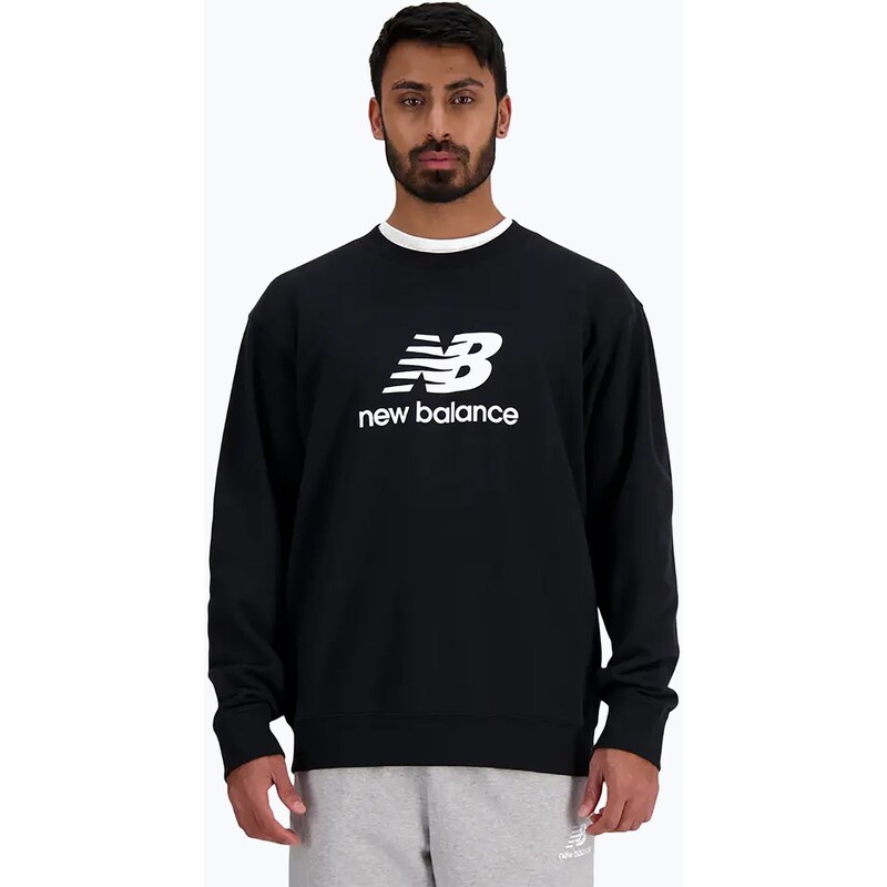 Pánská mikina New Balance Stacked Logo French Terry Crew black
