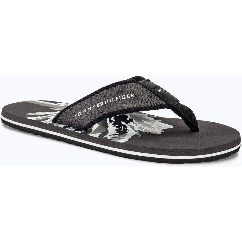Pánské žabky Tommy Hilfiger Palm Print Beach Sandal dark ash