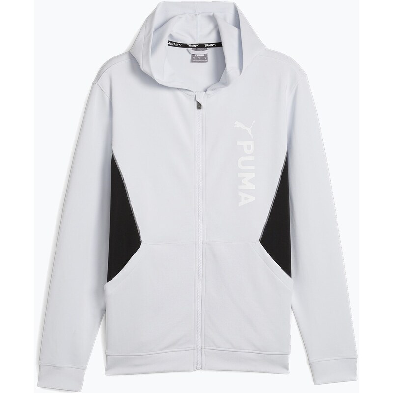 Pánská mikina PUMA Fit Double Knit FZ Hoodie silver mist