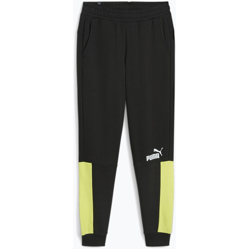 Pánské kalhoty PUMA ESS+ Block Sweatpants TR puma black/lime